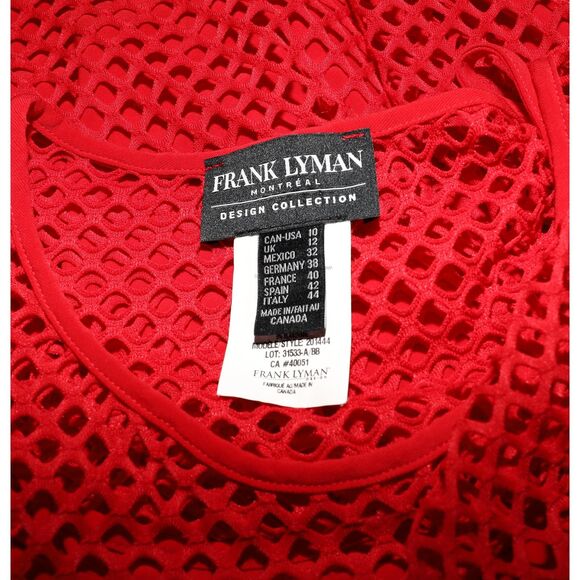 Vintage Coastal Red Fishnet Sheer Mesh Blouse Top Womens Size 10 - Picture 3 of 3